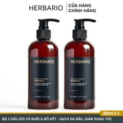 Bộ 2 Chai Dầu Gội Vỏ Bưởi & Bồ Kết HERBARIO 270ml - Giảm Rụng Tóc, Phục Hồi Tóc Hư Tổn Từ Thiên Nhiên