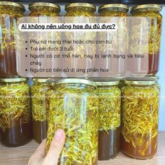 Hoa Đu Đủ Đực Ngâm Mật Ong CAOFOOD 1L - Thực Phẩm Tự Nhiên Hỗ Trợ Chữa Ho, Tăng Cường Sức Khỏe, Dễ Uống