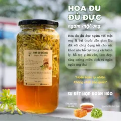 Mật Ong Ngâm Hoa Đu Đủ Đực 500ml - Thực Phẩm Tốt Cho Sức Khỏe, Giảm Ho, Nguyên Liệu Sạch 100% - Sản Phẩm Nhà Làm