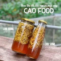 Mật Ong Ngâm Hoa Đu Đủ Đực 500ml - Thực Phẩm Tốt Cho Sức Khỏe, Giảm Ho, Nguyên Liệu Sạch 100% - Sản Phẩm Nhà Làm