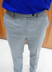 Quần Tây Nam Dáng Ôm Kiểu Hàn Quốc Trắng Tiêu - Chất Liệu Cotton Co Giãn, Không Nhăn, Sang Trọng, Thời Trang Công Sở