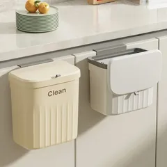 Thùng Rác Treo Tường 12L Màu Kem Tiện Lợi - Ngăn Mùi Hiệu Quả, Dùng Trong Nhà Bếp, Phòng Tắm, Văn Phòng