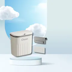 Thùng Rác Treo Tường 12L Màu Kem Tiện Lợi - Ngăn Mùi Hiệu Quả, Dùng Trong Nhà Bếp, Phòng Tắm, Văn Phòng