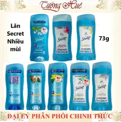 Lăn Sáp Khử Mùi Nữ Secret 45g-73g - Giá Cả Phải Chăng, Ngăn Mồ Hôi, Khử Mùi Từ Mỹ, Duy Trì Cảm Giác Khô Thoáng 24 Giờ
