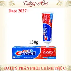 Kem Đánh Răng Cho Bé Crest Kid's Cavity Protection - 130g Hương Vị Trái Cây Tự Nhiên, An Toàn Cho Trẻ Từ 2 Tuổi Trở Lên