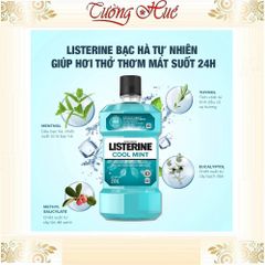 Nước Súc Miệng Listerine Cool Mint 250ml - Khử Trùng Miệng, Diệt Khuẩn Hiệu Quả, Hơi Thở Thơm Mát, An Toàn Cho Nướu