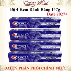 Bộ 4 Kem Đánh Răng Crest 3D White Advanced Triple Whitening - 147g x4