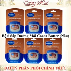 Bộ 6 Sáp Dưỡng Môi Vaseline Cocoa Butter - Giúp Dưỡng Ẩm, Làm Mờ Vết Thâm, 7g x6 - Chăm Sóc Môi Tốt Nhất từ Mỹ