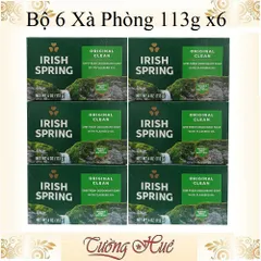 Bộ 6 bánh xà phòng Irish Spring 113g - Xà phòng làm sạch cơ thể với hương thơm tươi mát, an toàn cho cả trẻ em