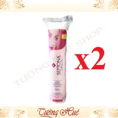 Bộ 2 Bông Tẩy Trang SEPTONA Cotton Care 120 Round Pads - 120 Miếng x 2.