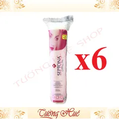 Bộ 6 Bông Tẩy Trang SEPTONA Cotton Care 120 Round Pads - 120 Miếng x 6.