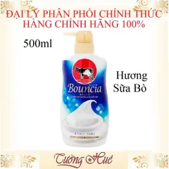 Sữa Tắm Bò Bouncia Hương Sữa Bò Truyền Thống Body Soap - 500ml - Xanh