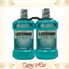 Bộ 2 Nước súc miệng Listerine Ultraclean Cool Mint For Up To A 3X Longer Lasting Clean Feeling - 1.5L x2