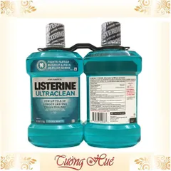 Bộ 2 Nước súc miệng Listerine Ultraclean Cool Mint For Up To A 3X Longer Lasting Clean Feeling - 1.5L x2