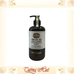 Bộ gội xả Ý Mefaso Argan Oil Collagen Sleek & Smooth Shampoo + Conditioner - 500g