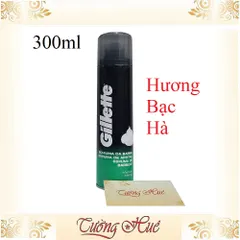 Bọt cạo râu Gillette hương Bạc Hà - 300ml - Xanh Lá
