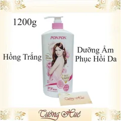 Sữa tắm dưỡng ẩm, phục hồi da Pon Pon Đài Loan Body Cleanser - 1200g - Hồng Trắng
