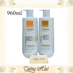 Cặp Gội Xả Olexrs+ HairSalon Cao Cấp Dầu Argan & Tinh Chất Ngọc Trai - Phục Hồi Tóc Hư Tổn 960ml