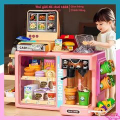 Quầy Bán Hàng Thông Minh 2 Mặt Cho Bé - Đồ Chơi Nấu Ăn 62 Chi Tiết Có Màn Hình Cảm Ứng, Âm Thanh, Ánh Sáng - Giáo Dục Sáng Tạo