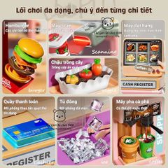 Quầy Bán Hàng Thông Minh 2 Mặt Cho Bé - Đồ Chơi Nấu Ăn 62 Chi Tiết Có Màn Hình Cảm Ứng, Âm Thanh, Ánh Sáng - Giáo Dục Sáng Tạo