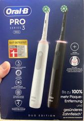 Set 2 Bàn Chải Đánh Răng Điện Oral-B Pro 3 3900 - Công Nghệ 3D Làm Sạch Hiệu Quả, Màu Đen Trắng, Pin Kéo Dài 2 Tuần