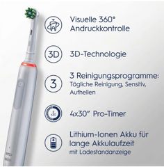 Set 2 Bàn Chải Đánh Răng Điện Oral-B Pro 3 3900 - Công Nghệ 3D Làm Sạch Hiệu Quả, Màu Đen Trắng, Pin Kéo Dài 2 Tuần