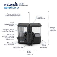 Máy Tăm Nước Không Dây Waterpik WF-12 - Công Nghệ ION Sạch Sâu, Tiện Lợi, 6 Đầu Tăm, Pin Sạc Lên Đến 4 Tuần