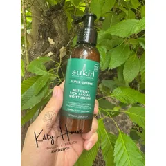 Kem Dưỡng Ẩm Da Sukin Super Greens 125ml - Dưỡng ẩm, Tinh Chất Acai, Goji, Chống Oxy Hóa, Cho Làn Da Săn Chắc, Mịn Màng