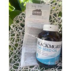 Viên Uống Tinh Dầu Hạt Lanh Blackmores Flaxseed Oil 1000mg - Hỗ Trợ Sức Khỏe Tim Mạch, Làm Đẹp Da, 100 Viên