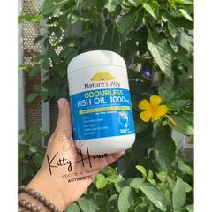Viên uống Dầu Cá Không Mùi Nature's Way 1000mg - Hỗ Trợ Tim Mạch và Khớp Khoẻ Mạnh - 200 Viên, Xuất Xứ Úc
