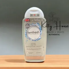 Dung dịch vệ sinh phụ nữ Femfresh 0% Sensitive Wash 250ml - Sản phẩm thuần chay cho da nhạy cảm, sạch sẽ và thoáng mát lâu dài.
