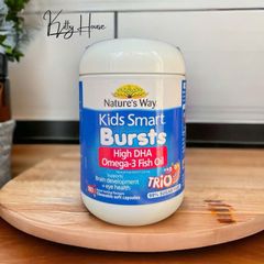 Viên uống DHA Omega-3 cho trẻ em Nature’s Way Kids Smart - Viên nhai hình con cá vị trái cây 50 viên, 60 viên, 180 viên