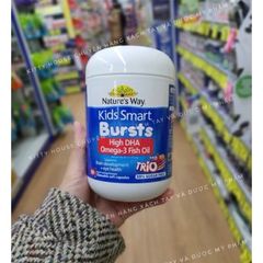 Viên uống DHA Omega-3 cho trẻ em Nature’s Way Kids Smart - Viên nhai hình con cá vị trái cây 50 viên, 60 viên, 180 viên