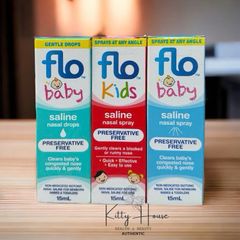 Nước muối xịt mũi Flo Baby Saline Nasal Spray/Drop chai 15ml