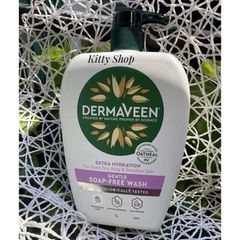 Sữa Tắm Dịu Nhẹ Dermaveen - Chai 1 Lít, Rửa Mặt An Toàn Cho Da Khô & Nhạy Cảm, Lý Tưởng Cho Trẻ Em & Người Lớn