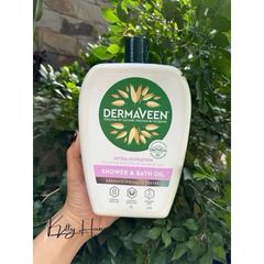 Dầu tắm DermaVeen Extra Hydration 1L - Dưỡng ẩm & làm dịu da khô, nhạy cảm - Không chứa paraben, phù hợp cho trẻ em và người lớn
