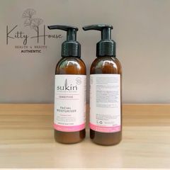 Kem Dưỡng Ẩm Sukin Sensitive 125ml - Dưỡng Da Mềm Mịn, Chống Lão Hóa, Vitamin E & Tinh Dầu Thiên Nhiên