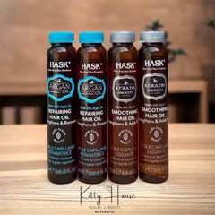 Dầu Dưỡng Tóc Hask Argan Oil & Keratin 18ml - Giải Pháp Cho Tóc Hư Tổn, Mềm Mượt & Khôi Phục Độ Bóng