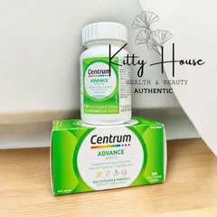 Viên uống bổ sung vitamin Centrum Advance 100 viên - Hỗ trợ năng lượng, miễn dịch, thị giác, và sức khỏe tim mạch