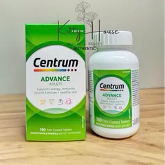 Viên uống bổ sung vitamin Centrum Advance 100 viên - Hỗ trợ năng lượng, miễn dịch, thị giác, và sức khỏe tim mạch