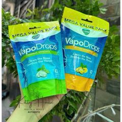 Viên kẹo ngậm giảm ho Vicks VapoDrops Original Menthol & Butter Menthol túi 42 viên