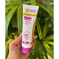Kem chống nắng Cancer Council SPF 50+ Kids - Bảo vệ da nhạy cảm cho bé, tuýp 110ml và chai 200ml, không cay mắt, chống nước 4 giờ