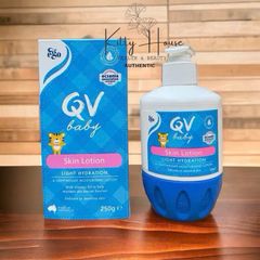 Kem QV Baby Skin Lotion 250ml - Dưỡng ẩm da nhạy cảm, không bết dính, an toàn cho bé, Vitamin B3, được bác sĩ da liễu khuyên dùng