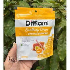 Kẹo ngậm Difflam trị ho - Giảm đau họng với vị bạc hà, chanh và elderberry - Gói 20 và 42 viên, hàng chính hãng Úc