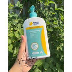 Kem Chống Nắng Dưỡng Ẩm Cancer Council SPF 50+ với Aloe Vera & Vitamin E - bảo vệ UVA/UVB, chai 500ml