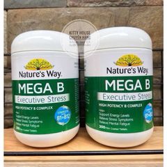 Viên uống giảm căng thẳng Nature’s Way Mega B Executive Stress 200 viên - Hỗ trợ năng lượng, giảm lo âu, cải thiện sức khỏe tổng thể