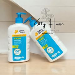 Kem Chống Nắng Cancer Council Sport SPF 50+ - Dry Touch & Sweat Resistant 500ml, Bảo Vệ Da Trong Các Hoạt Động Ngoài Trời