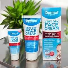Kem Dưỡng ẩm Da Mặt Dermal Very Dry Face Cream 50g - Dưỡng ẩm Chuyên Sâu, Phục Hồi Da Khô, Chứa Ceramides và Axit Hyaluronic