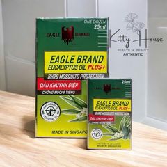 Dầu Khuynh Diệp Chống Muỗi Eagle Brand Eucalyptus Oil Plus 25ml - Giải Pháp Hiệu Quả Ngăn Ngừa Muỗi và Thông Mũi, Phòng Ngừa Bệnh Tật