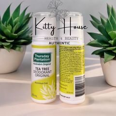 Lăn khử mùi Tea Tree Original 60mL - Deodorant tự nhiên với tinh dầu tràm trà Úc, không chứa hóa chất độc hại, phù hợp cho sử dụng hàng ngày